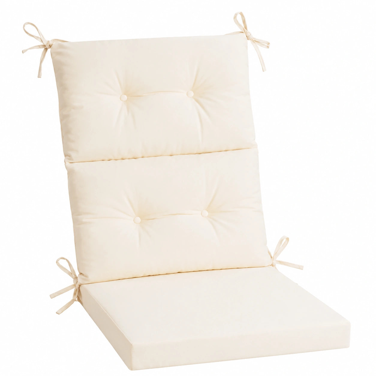 Komfortable Hochlehner-Polster für Garten- und Klappstühle, Outdoor-Kissen in Beige für Balkon und Terrasse