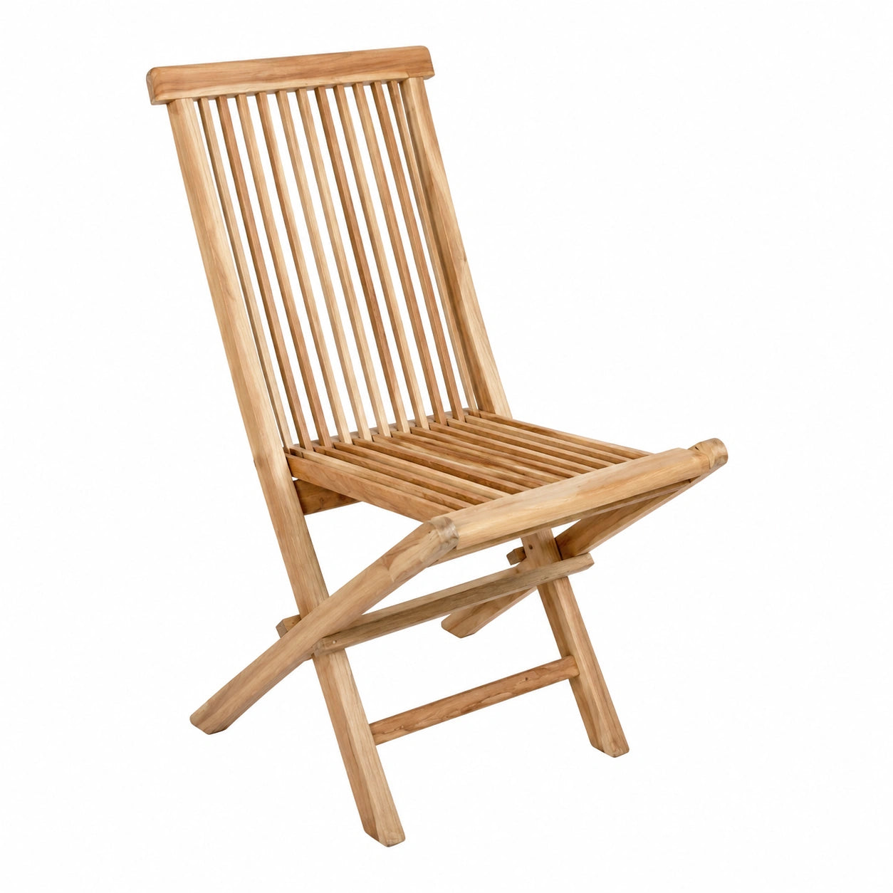 Set aus 4 Teakholz-Balkonstühlen Menorca, klappbare Gartenstühle für Terrasse und Balkon