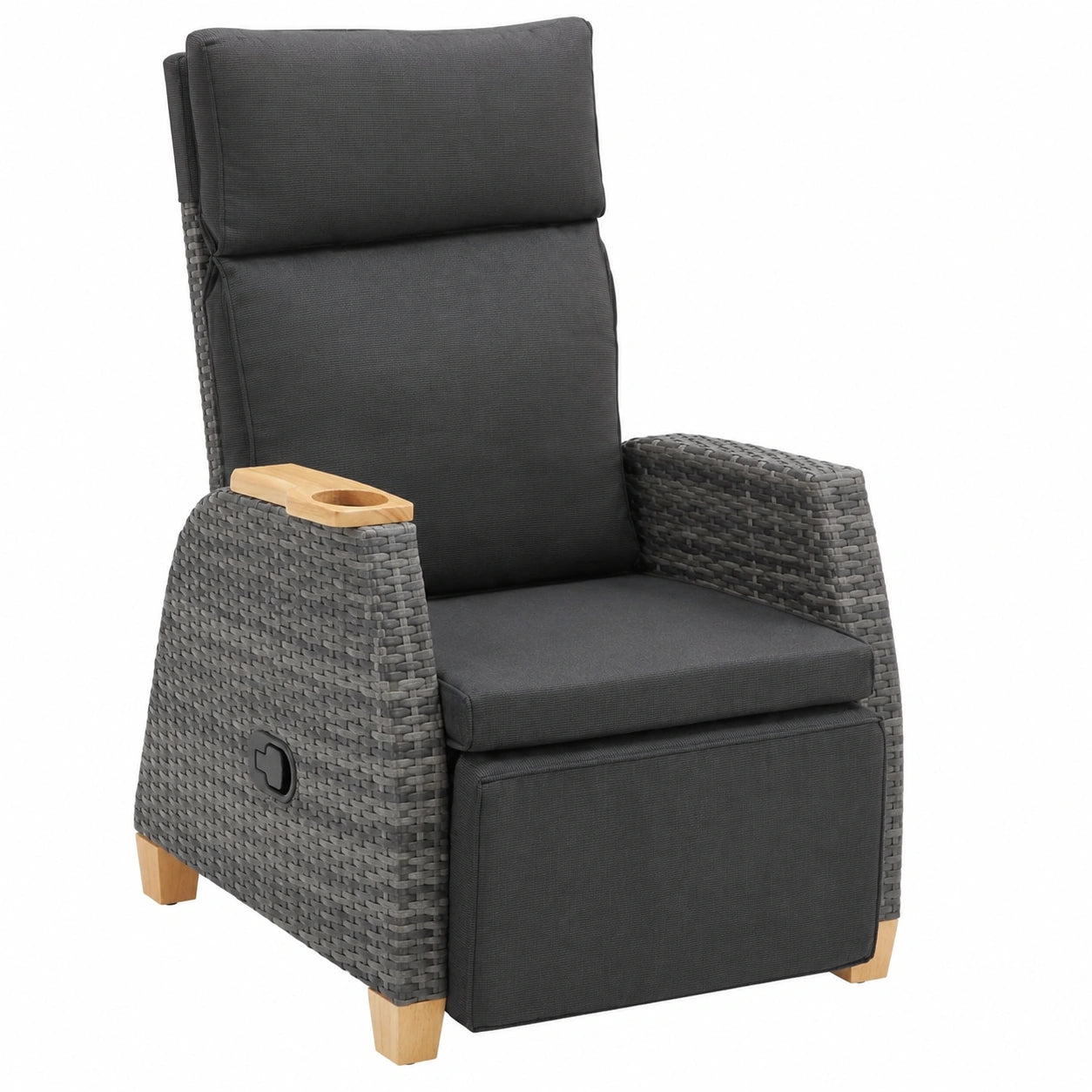 Hochwertiger Rattan-Relaxsessel mit Aluminiumrahmen für Garten und Balkon