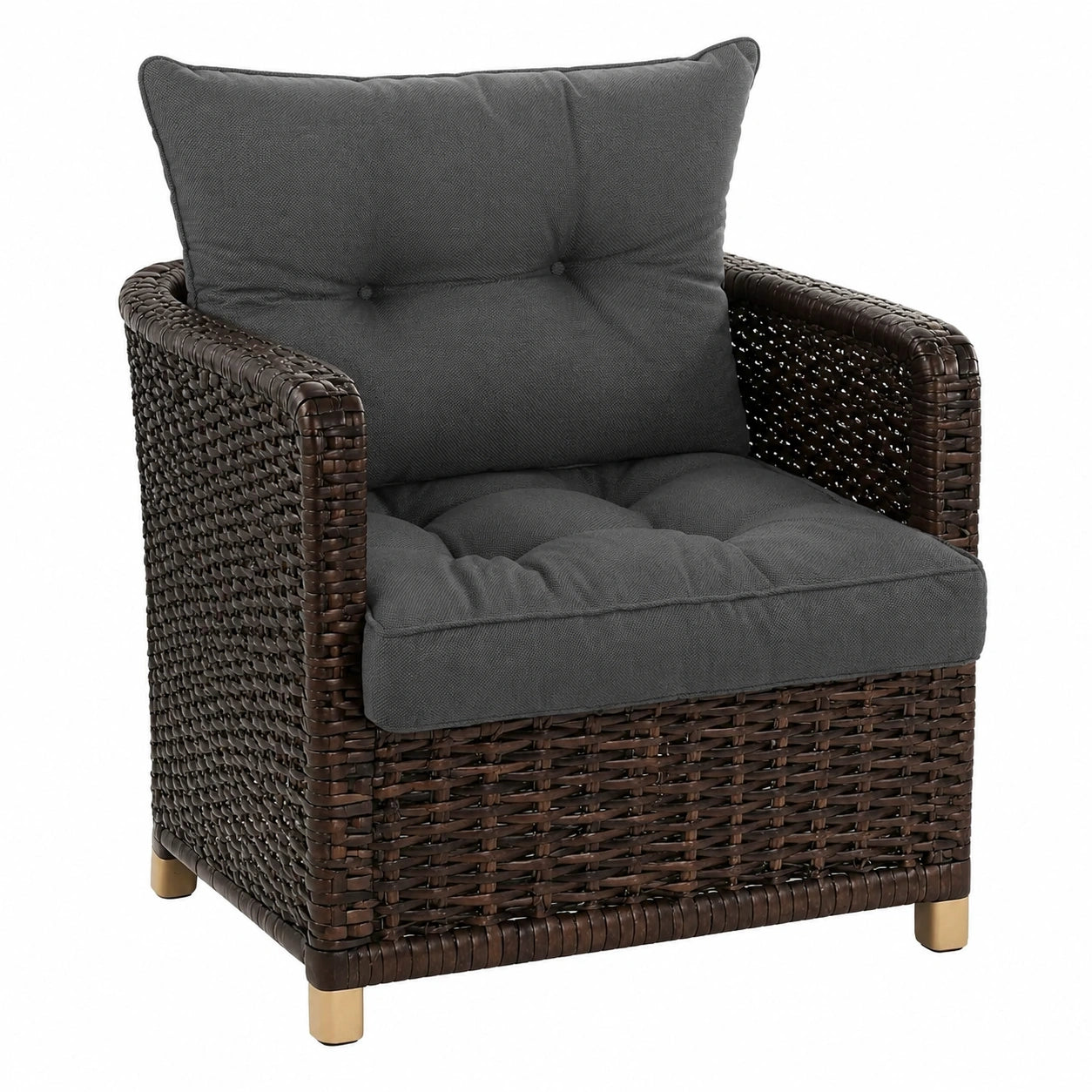 Wasserabweisendes Gartenkissen-Set 60x60 cm Sitz & 60x40 cm Rücken, Dunkelgrau