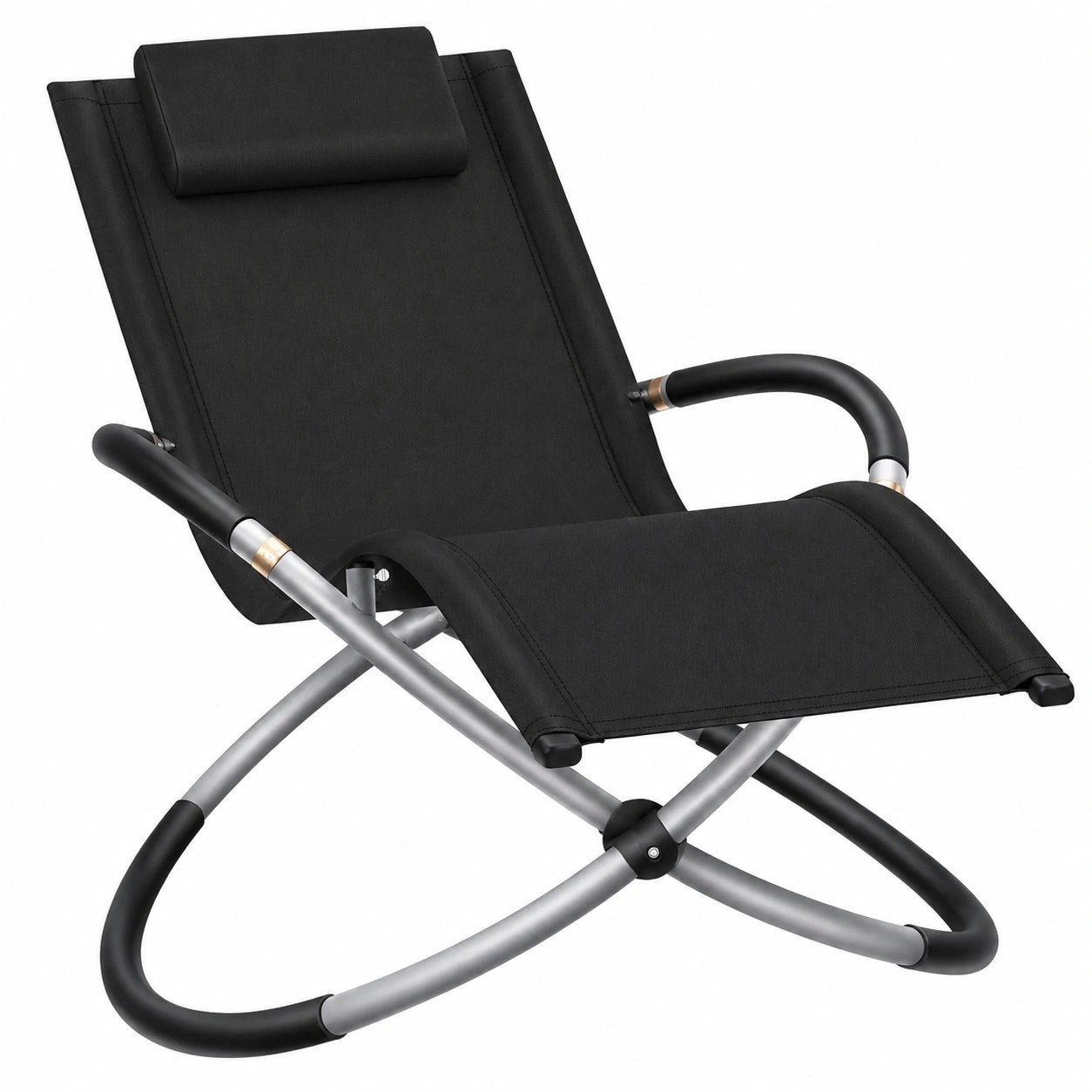 KESSER® Ergonomische Gartenliege, Klappbar und Wetterfest, Schwarz