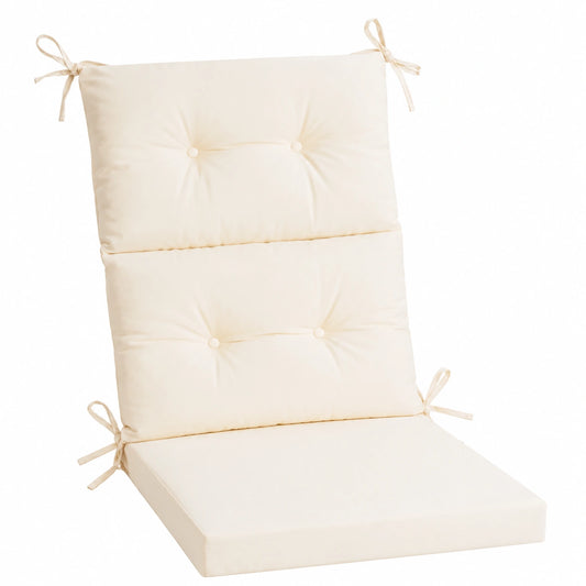 Komfortable Hochlehner-Polster für Garten- und Klappstühle, Outdoor-Kissen in Beige für Balkon und Terrasse