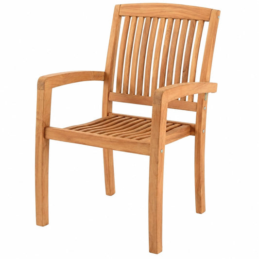 Hochwertiger Stapelstuhl aus Teakholz für den Garten