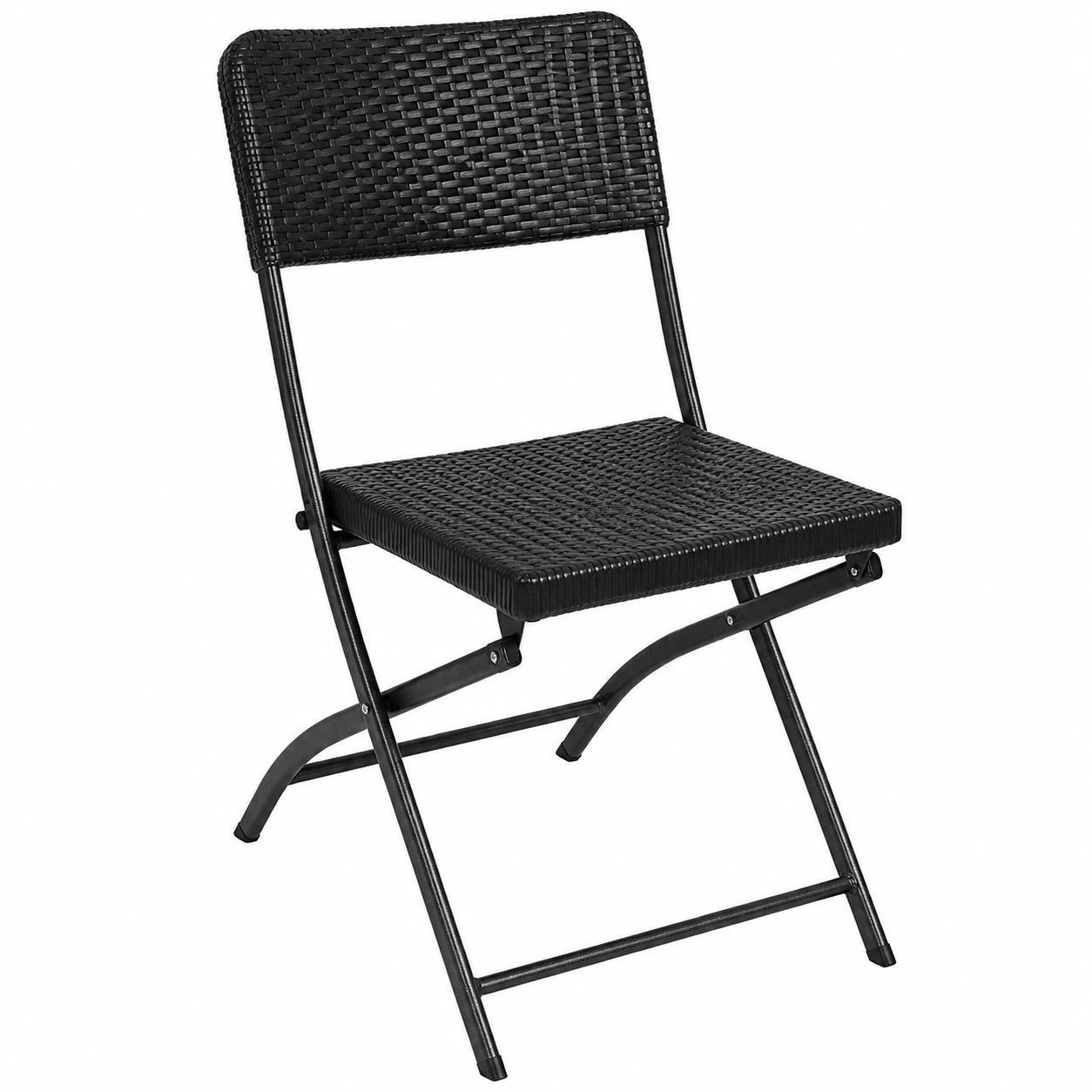 eSituro 2er Set Klappstühle, bis 150 kg, für Garten, Balkon und Büro, Schwarz