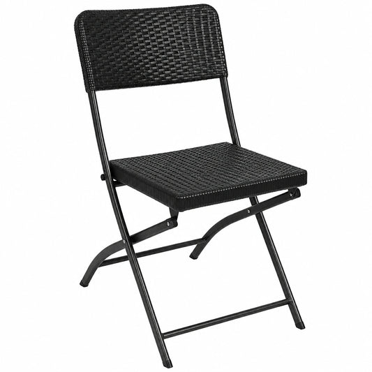 eSituro 2er Set Klappstühle, bis 150 kg, für Garten, Balkon und Büro, Schwarz