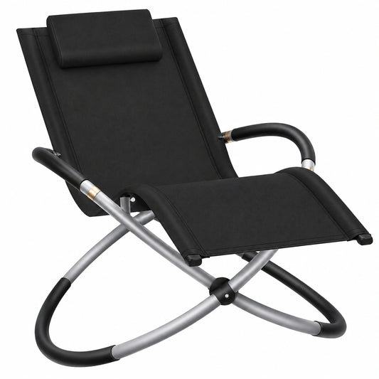 KESSER® Ergonomische Gartenliege, Klappbar und Wetterfest, Schwarz